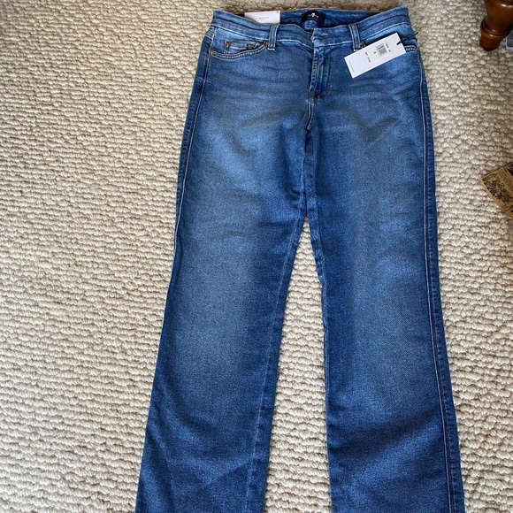 7 For All Mankind Kimmie Straight in Sunlight Blue - Picture 4 of 5